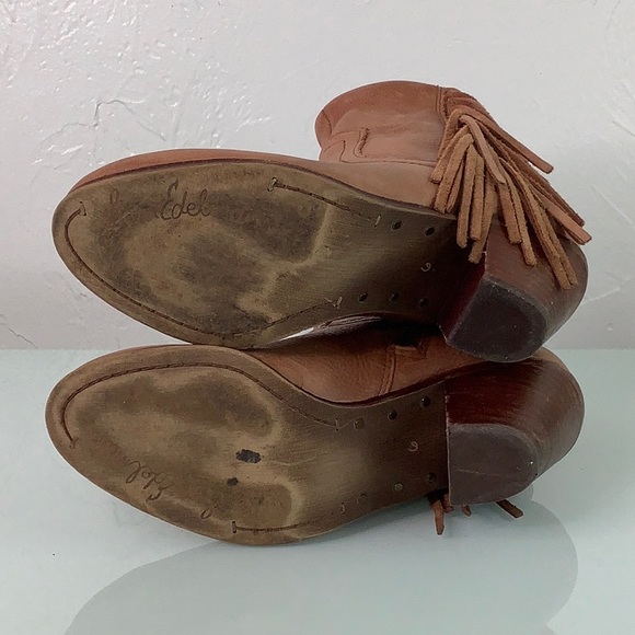 Sam Edelman Loui Fringed leather Ankle boots zip up ankle booties size 6 EUC - Picture 13 of 16